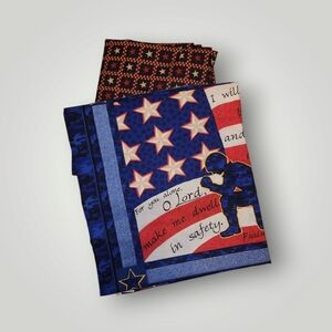 69x44" fabric material sewing panel military America psalms for soldiers blocks